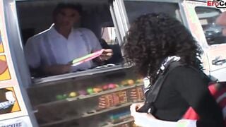 teenagers with curly hair and small titties pick up at the street