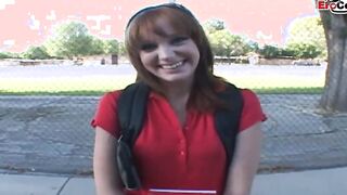 Barely Legal Women with small jugs getting a twat jizzed after