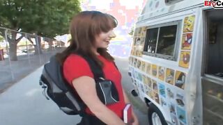 Barely Legal Women with small jugs getting a twat jizzed after