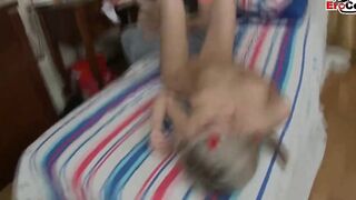 Skinny blonde 19 Yo with small breasts wants anal sex