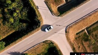 21 SEXTURY - Alyssa Bounty Makes Her Bf Pull Over For An Anal Quickie