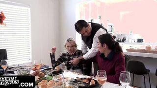Family Strokes - Strict Stepdad Teaches His Bratty Step Daughter And Stepson How To Be More Thankful