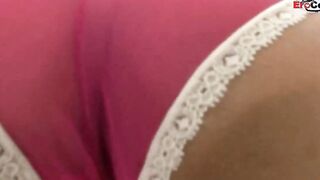 Ebony haired teens Yo with natural boobies getting a long penis
