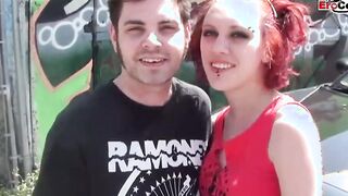 Skinny red haired punk cunt with mouth with small titted fuck!