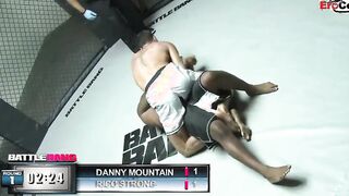 Dark Haired skank with gigantic titties fucking a boxer in the