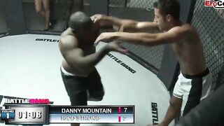 Dark Haired skank with gigantic titties fucking a boxer in the
