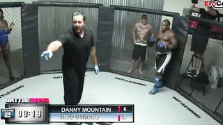 Dark Haired skank with gigantic titties fucking a boxer in the