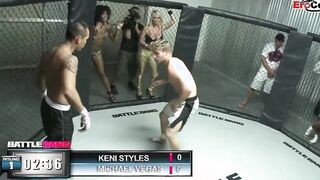 Slim black Hot with small hooters fucks into the boxing