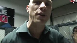 Slim black Hot with small hooters fucks into the boxing