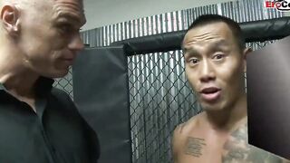 Slim black Hot with small hooters fucks into the boxing