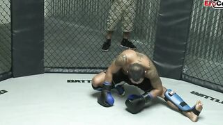 Slim black Hot with small hooters fucks into the boxing
