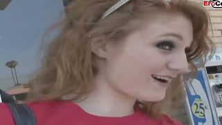 Pussy tattooed red haired barely legal chick pick up from a long african penis