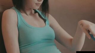 Spy on this cute 19 yo as she getting naked and masturbates eagerly