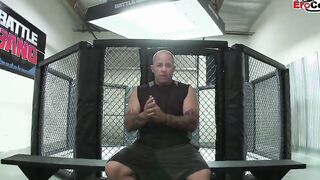 Slim turkish dark haired teens yo fucks into a boxing ring