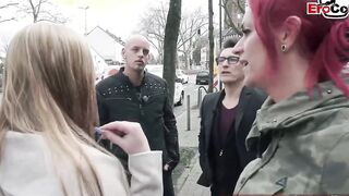 german Blonde gigantic titted cougar outside pick up on street