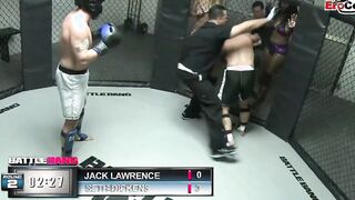 Petite blonde 18 yo with small tits fucks into a boxing