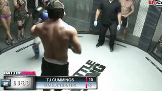 Blonde skank with small breasts anal boned into a boxing