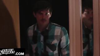 Family Strokes - Turned On Stepsisters Share Cock On Halloween