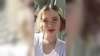 18 Yo masturbates outdoors on balcony