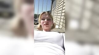 18 Yo masturbates outdoors on balcony