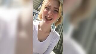 18 Yo masturbates outdoors on balcony