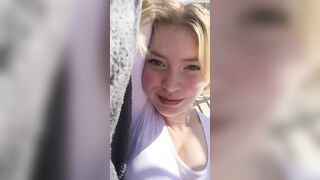 18 Yo masturbates outdoors on balcony