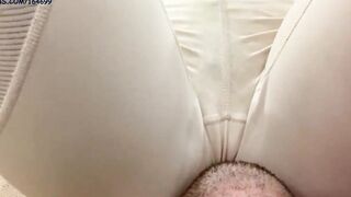 Face Sitting into White Yoga Leggings Full Weight Amateur Female Domination - Face-Chair Sub Used