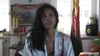 Dark Skinned goddess Masturbates Outside