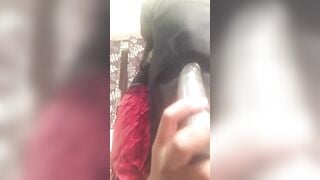 Lonely Niqabi Hijabi woman sucking off vibrator & shaking butt