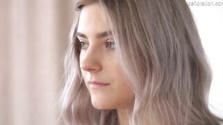 Russian adorable Cutie Tieny masturbates her tight snatch