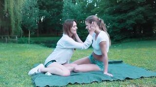 Young lesbians licking snatch and fingered