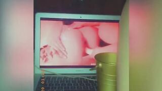 SEX TAPE MONTAGE: College Sexy Plays with Vibrators While Smoking and Watching Porn