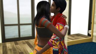 Punjab cougar catches her son masturbating on the bed Inside His Room Then she called him to her room to help him have sex for the first time