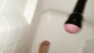 Shower Fleshlight fucking