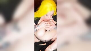 Your gothic study partner tricks you inside watching her cum while you jerk off /JOI/BBW BELLY SHAKE
