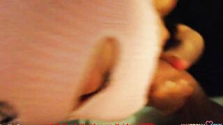Young lovers. She blows her BF's long penis and then gets banged.