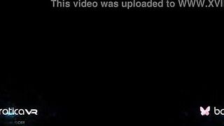 Solo Goddess with long titties, Loren is masturbating, into VR