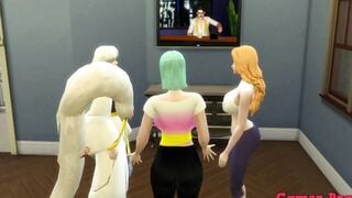 Cartoon Cosplay Porn Cap three Sesshomaru watching a sex tape finds bulma and rangiku talking and seduces them and makes a 3 way as she likes