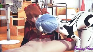 Evangelion Animated Compilation - Rei Ayanami, Asuka Langley Porn Cartoon Manga