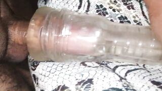 Fleshlight masturbation-this wasnt my best shot-jizzed-solo