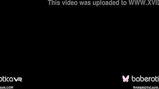 Solo dark haired, Lucia Denvile is masturbating, inside VR