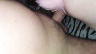 Anal nailed with double penetration, anal tail, long penis inside tight butt.