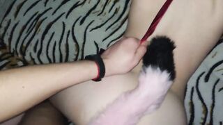 Anal nailed with double penetration, anal tail, long penis inside tight butt.