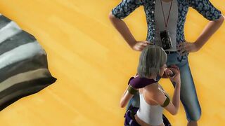 Yuna final fantasy cosplay anime bimbos having sex with a tourist man inside babe porn scene