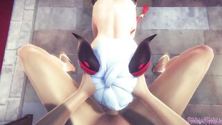 Genshin Impact Anime - pov Ganyu blows and gets pounded with jizzed
