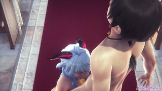 Genshin Impact Animated - Ganyu blows and gets nailed inside church - Animated Manga Game Japanese Porn