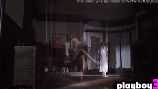 Huge jugs blonde mom takes of her panties and exposed pretty nude body