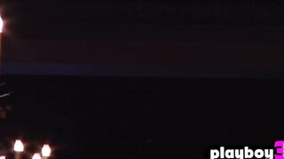 Huge jugs blonde mom takes of her panties and exposed pretty nude body