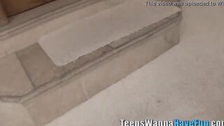 Dyke barely legal amateur gets cunt toyed