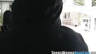 Dyke barely legal amateur gets cunt toyed